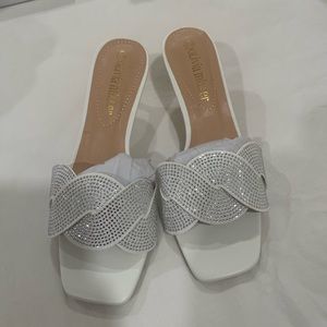 White w gems heels. Brand new never worn